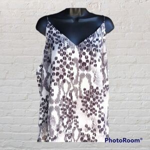 NWT Xpress Animal Print Spaguetti Straps Top Sz XL
